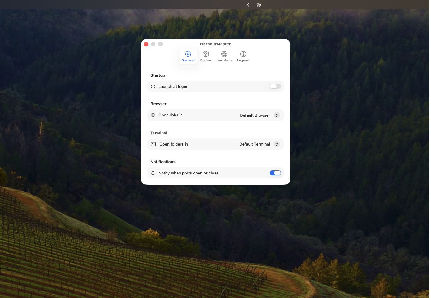General settings